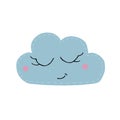 Vector element, cute cloud with decorative stitch