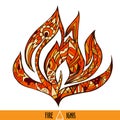Vector element of nature - fire or flame Royalty Free Stock Photo