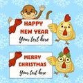 Vector element for New Years design. with monkey and frames for new year text.