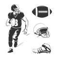 Vector elements for american football labels, logos, badges and emblems Royalty Free Stock Photo