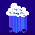 Vector elements for greeting card, invitation, poster, T-shirt design. cloud, rain, fall, lettering, blue sky. Autumn