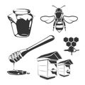 Vector elements for honey vintage labels