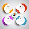 Vector elements infographics with circle and 3D for 4 step.