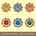 Vector elements - medals, awards