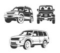 Vector elements for off-road suv car emblems, labels and badges Royalty Free Stock Photo