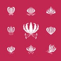 Vector elements silhouettes of gloriosa or flame lily flower