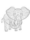 Vector Elephant Coloring Page