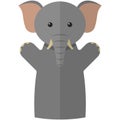 Vector elephant hand puppet doll for theatre show