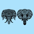 Vector Elephant Head Mascot Concept And High Detailed Coloring Pages Royalty Free Stock Photo