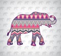 Vector elephant silhouette with abstract pattern Royalty Free Stock Photo