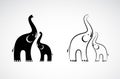 Vector of elephants design on white background, Wild Animals. Royalty Free Stock Photo