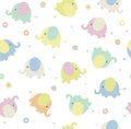 Vector elephants seamless pattern.