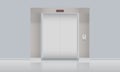 Vector Elevator with closed doors, blank mockup. Vector illustartion