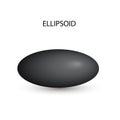 Vector ellipsoid with gradients and shadow for game, icon, package design, logo, mobile, ui, web, education. 3d