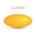 Vector ellipsoid with gradients and shadow for game, icon, package design, logo, mobile, ui, web, education. 3d