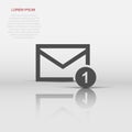 Vector email envelope message icon in flat style. Mail sign illustration pictogram. Envelope business concept Royalty Free Stock Photo