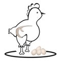 Vector emblem of eco chicken and eggs