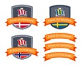 Vector Emblem Set with Coat of Arms of Scandinavia Royalty Free Stock Photo