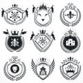 Vector emblems, vintage heraldic designs. Coat of Arms collection.