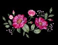 Vector embroidery with flowers