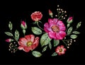 Vector embroidery with flowers