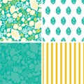 Vector emerald flowerals set of four marching