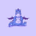 Vector Emoji character cartoon dragon dinosaur sad and frustrated sticker emoticon