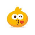 Vector Emoji Cute Face Blowing A Kiss Illustration Isolated
