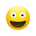 Vector Emoji yellow smiley face with eyes Royalty Free Stock Photo