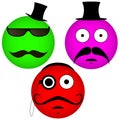 Vector emoticons with a mustache