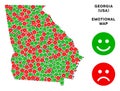 Vector Emotion American State Georgia Map Mosaic of Smileys