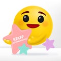 Vector Emotion Cartoon with Star Shape Message Board for Sale, Recommendation or New Items