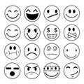 Vector emotional face icons Royalty Free Stock Photo