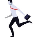 Vector employee flat busy businessman late icon