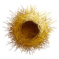 Vector empty birds nest. Top view