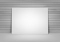 Vector Empty Blank White Mock Up Poster Picture Frame Standing on Floor with Wall Front View Royalty Free Stock Photo