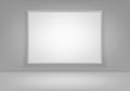 Vector Empty Blank White Poster Picture Frame on Wall with Floor Front View Royalty Free Stock Photo