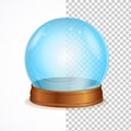 Vector empty blue crystal ball