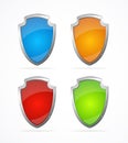 Vector Empty metal shields. Icons