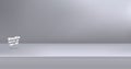 Vector,Empty modern grey color studio table room background ,product display with copy space for display of content design.Banner