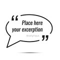 Vector empty quote text box. Design element for excerption Royalty Free Stock Photo