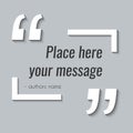 Vector empty quote text box. Design element in paper cut style for excerption Royalty Free Stock Photo