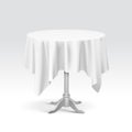 Vector Empty Round Table with Tablecloth