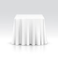 Vector Empty Square Table with Tablecloth Royalty Free Stock Photo