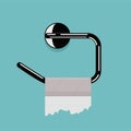 Vector empty toilet paper roll and metal holder Royalty Free Stock Photo