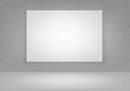 Vector Empty White Mock Up Poster Picture Frame on Brick Wall with Floor Front View