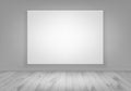 Vector Empty White Mock Up Poster Picture Frame on Wall with Wooden Floor Front View Royalty Free Stock Photo