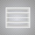 Vector Empty Wooden Shelves Isolated on Wall Background. Shelf for books. Bookshelf library. Education. School. Vector Royalty Free Stock Photo