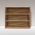 Vector Empty Wooden Wood Shelf Shelves Isolated on Wall Background Royalty Free Stock Photo