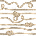 Vector endless nautical rope pattern, hand drawn